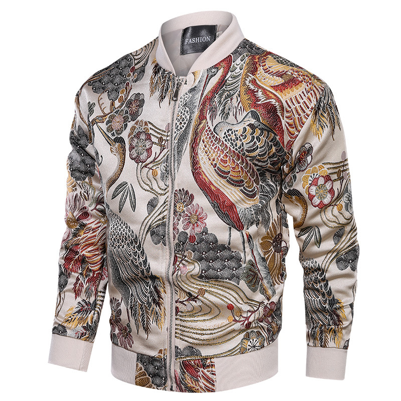 Herbstlich bestickte Jacke, koreanische Version, trendige Slim-Fit, hübsche Frühlings- und Herbstkleidung, Herrenjacken, Baseball_voghion.com