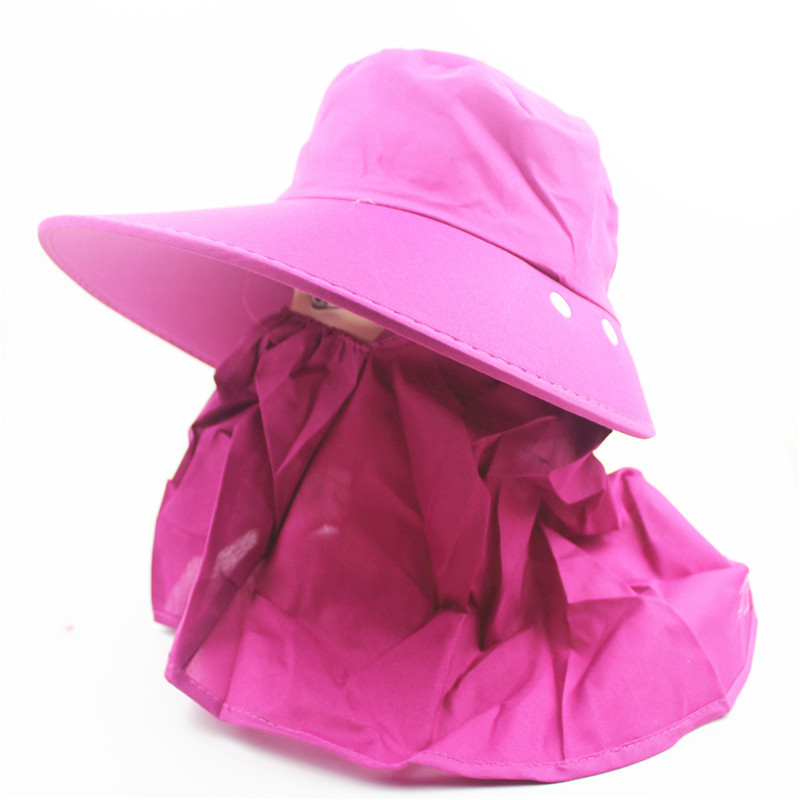 summer Sun hat Visor Shroud Removable Covering her face ultraviolet-proof outdoors Cycling cap Picking factory