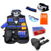 Children's tactics vest, set, soft bullet, shotgun with accessories, equipment, street hip bag