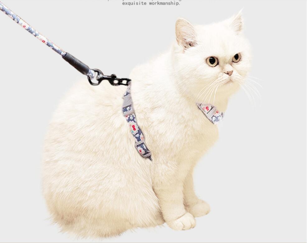 厂家直销宠物猫咪工字胸背日式猫咪牵引绳防脱胸背带详情1