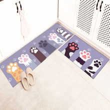 数码印花卡通猫掌进门地垫家用浴室门口吸水脚踏垫长条卧室防滑垫