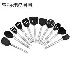 硅膠廚具套裝不沾鍋護鍋鏟勺 硅膠湯勺 漏勺撈麵勺創意家用漏鏟