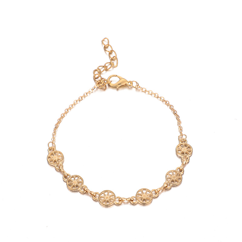 Fashion Gold Bead Round Hollow Shell Bracelet 4 Piece Set Combination Female display picture 7