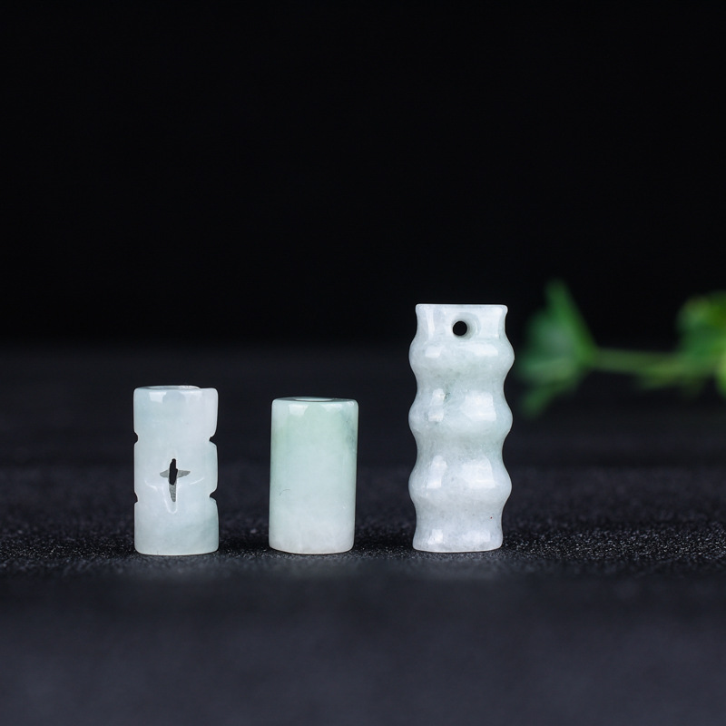 天然缅甸翡翠A货七星转运珠节节高升珠子DIY项链手串挂绳饰品配饰|ms