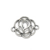 Silver three dimensional accessory, wholesale, 3D, flowered, 23×15mm