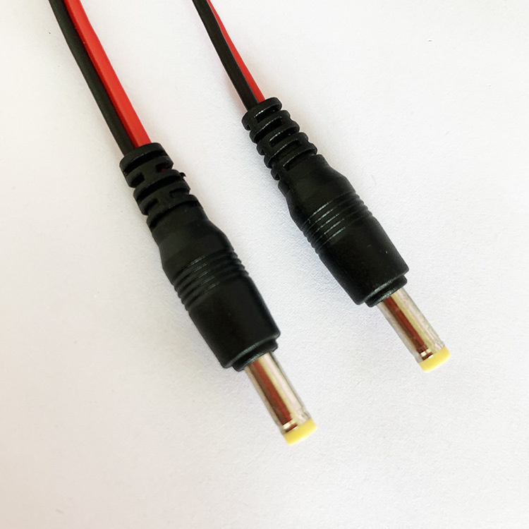 黄色胶芯DC4.0*1.7MM公对公红黑两芯22AWG电源充电线dc4017线