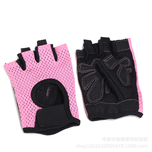 Wholesale summer thin men's half-finger gloves mesh breathable cycling gloves barbell fitness gloves for women's outdoor sports