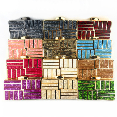 Manufactor Direct selling DDB Amazon wish Hand Evening Bags Acrylic hardware Mosaic Banquet par