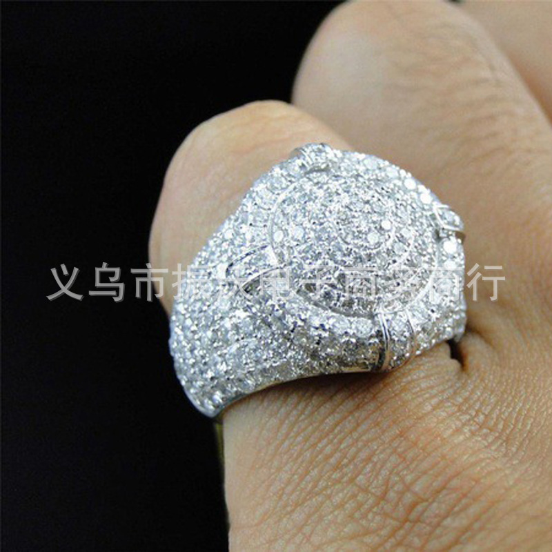 Hip-hop men's rings, high-end micro-pave...