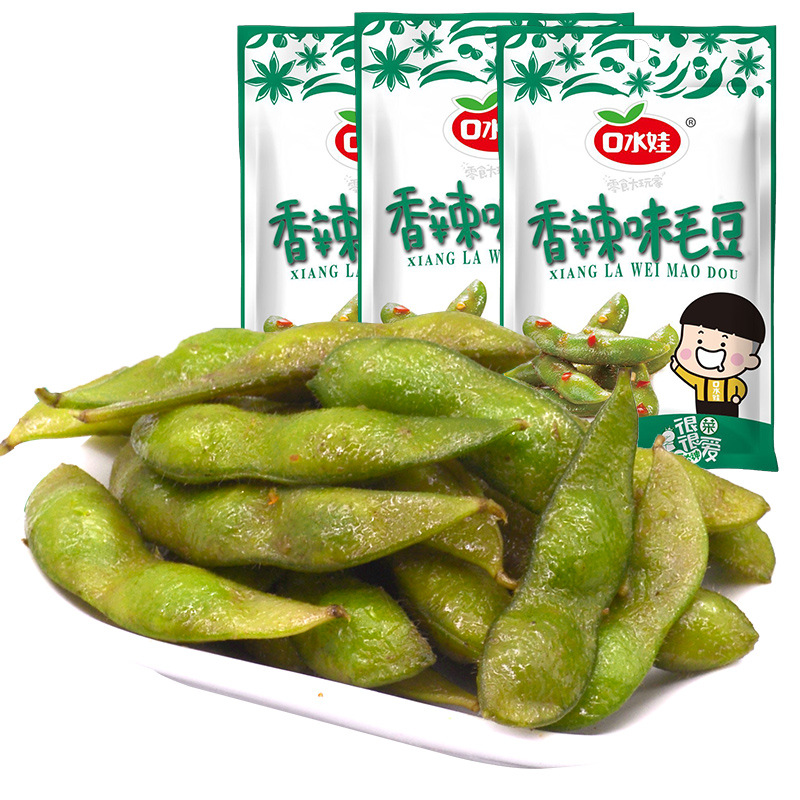 口水娃毛豆香辣醬鹵味散稱湖南休閑食品特産零食小吃素食美味零食