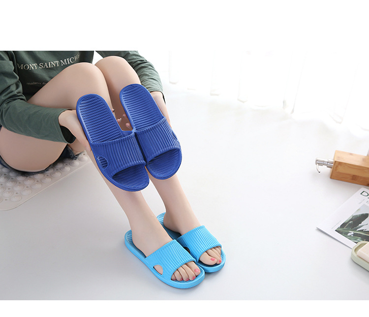 Basic Solid Color Home Slippers Open Toe Flat House Slippers display picture 2