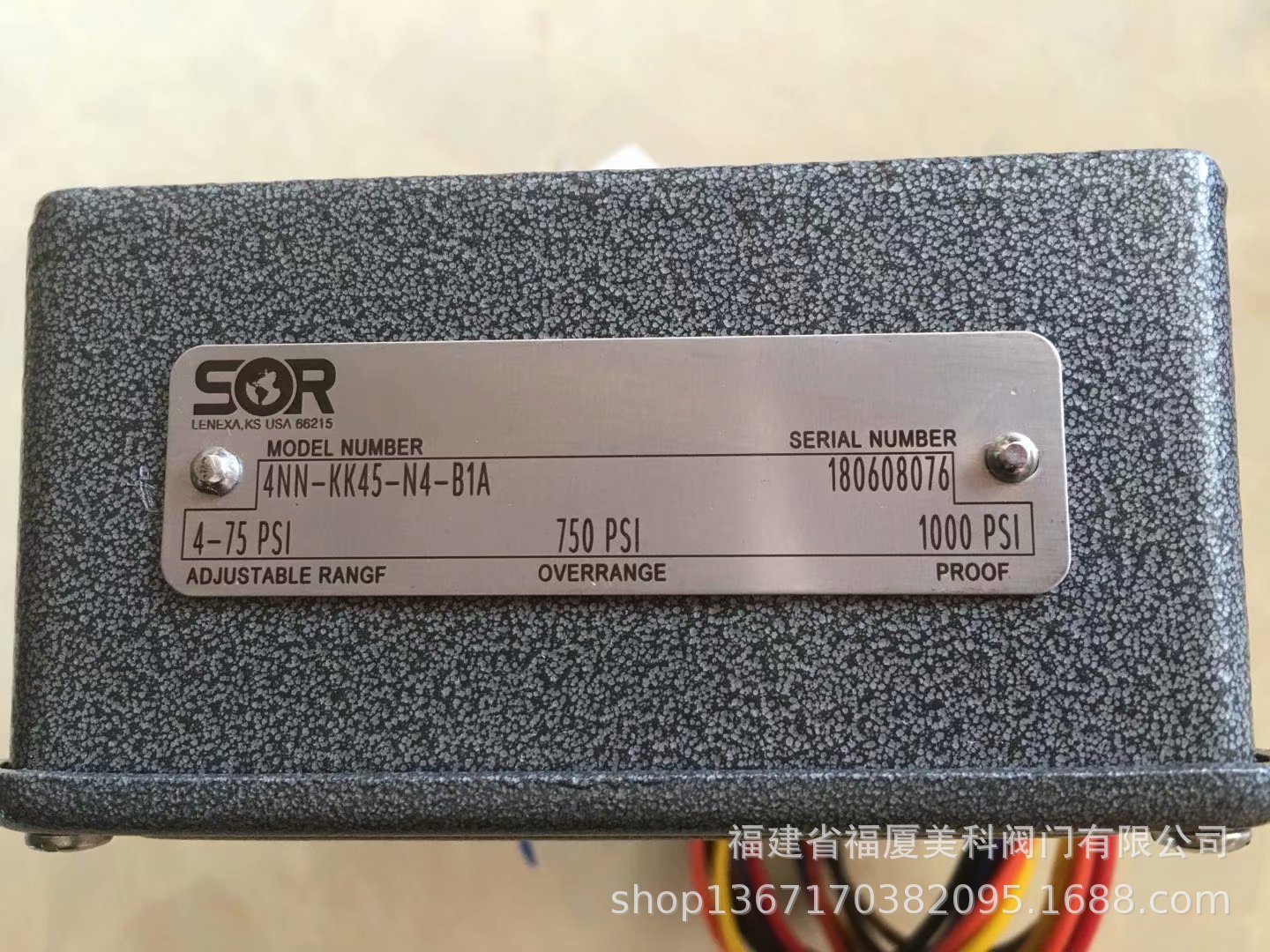 美国SOR索尔压力开关 压差开关107AL-N12-P1-F0A-X373