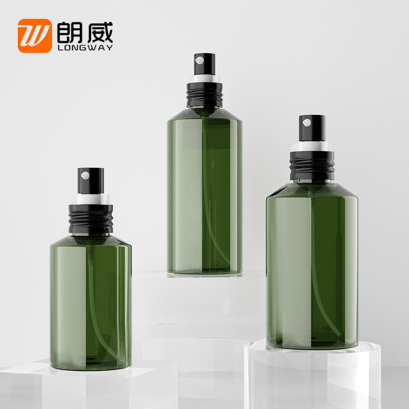 50ml-200mlPET hombro verde oscuro botella de loción Champú gel de ducha sub-botella de alúmina cabeza de loción