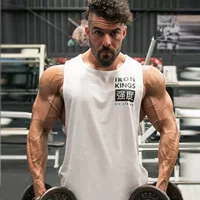 Muscle Fitness Brothers Летний спортивный хлопковый жилет для отдыха Мужская свободная дышащая водолазка без рукавов Жилет