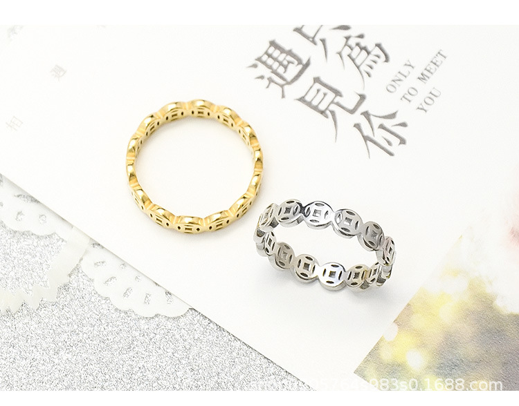 Fashion Titanium Steel Ring Index Finger Trend Gold-plated Female Ring Wholesale display picture 8