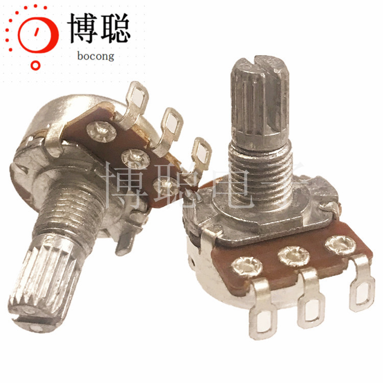 148单联电位器 单排 三脚 焊线串线脚 旋转可调 半圆柄15mm