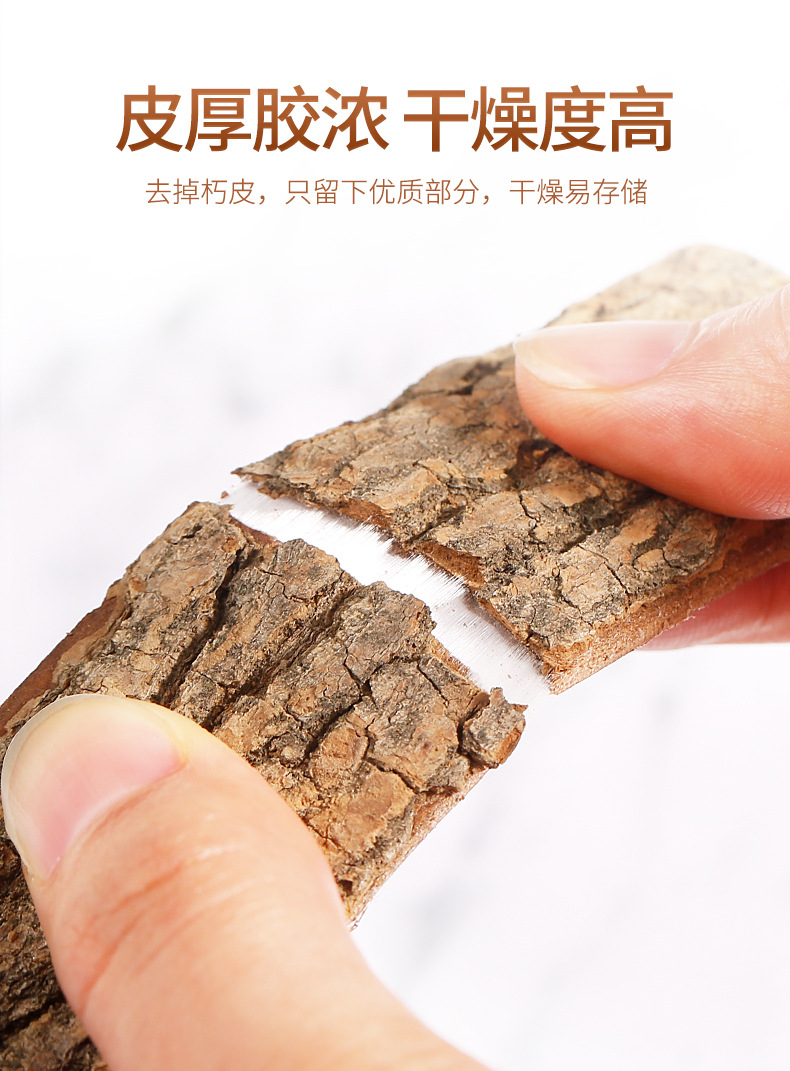 Eucommia Bark Slices 100g Jar Du Zhong Tea Traditional Herbal Decoction Piece quality and texture