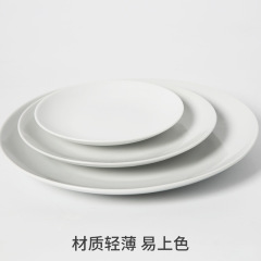 陶瓷盤子景德鎮高白釉面素胎陶藝教學白瓷盤圓盤釉上彩畫畫餐具