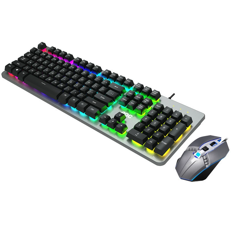 AOC KM410 клавиатура и мышь набор с подсветкой USB проводная набор с кронштейном