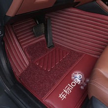 专车专用全包围汽车脚垫竹炭皮带车标双层可拆卸丝圈脚垫一件代发