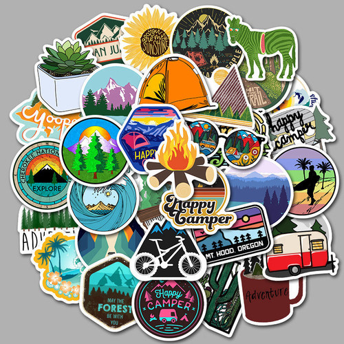 A variety of 50 non-repeating graffiti stickers for outdoor travel, fresh skateboard luggage, waterproof stickers, removable