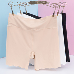 【85-160 pounds】Ice silk safe pants invisible wave edge underwear for women anti-transparent insurance three-in-one leggings