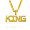 Men's fashionable trend pendant hip-hop style, necklace with letters, suitable for import, European style, wholesale