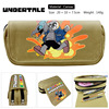 Anime surrounding UNDERTALE legend Below double -layer canvas zipper pen bag stationery box student supplies