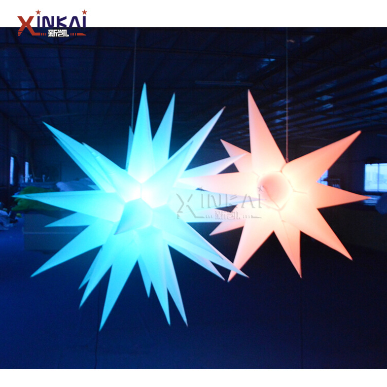 LED灯光充气悬挂星星 派对活动舞台装饰吊挂星形装饰充气星星