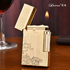 Derui inflatable loudspeaker lighter metal gas lighter side slip men's lighter manufacturer