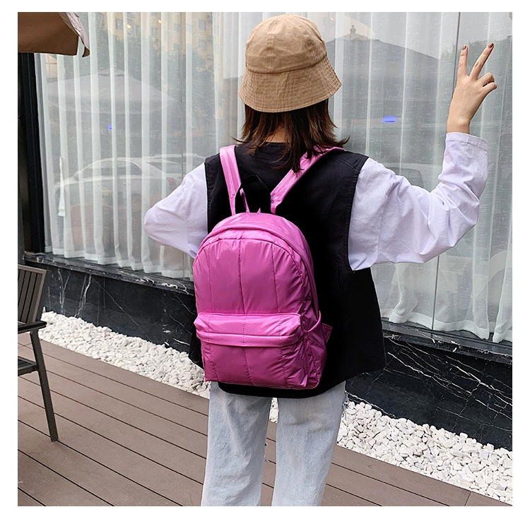 stylish and comfortable backpacks Winter Warm Ultra-Light Fluffy Space Women's Backpack Glossy Nylon Female Travel Bag Quilted School Backpack for Girls Teenager stylish rucksack