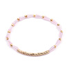 Crystal, elastic beaded bracelet, golden copper bent pipe, handle, wholesale