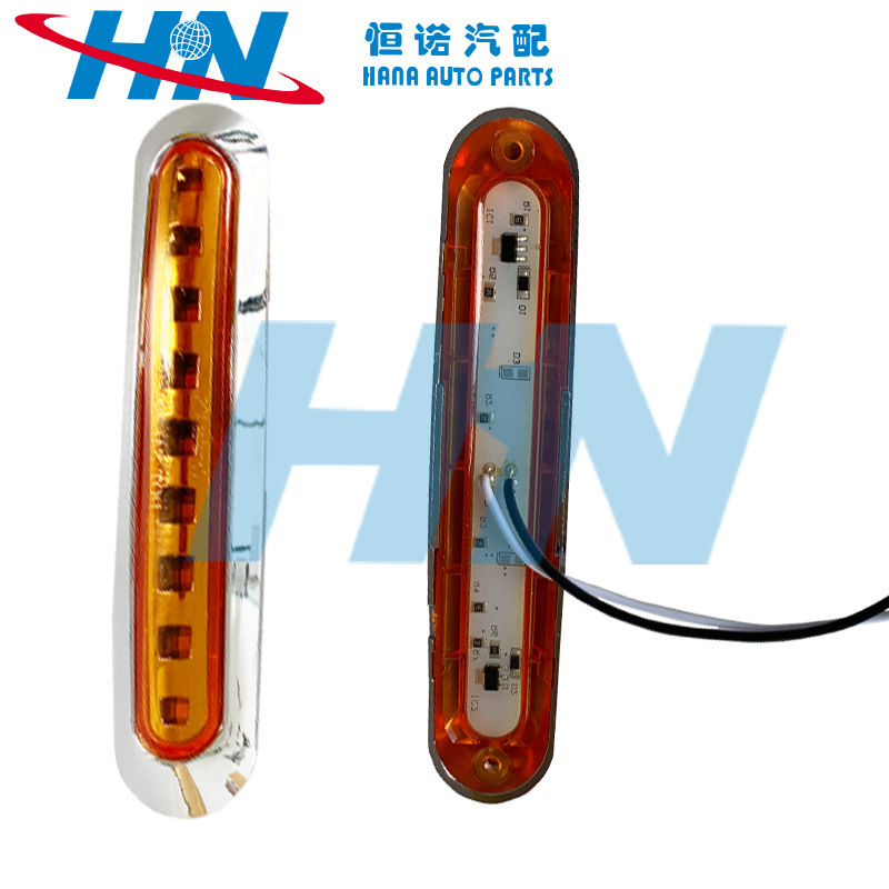 Fuente de la fábrica camión 9LED camión luz lateral rojo Amarillo Blanco Luz de señal de giro luz ancha presión 10-30V