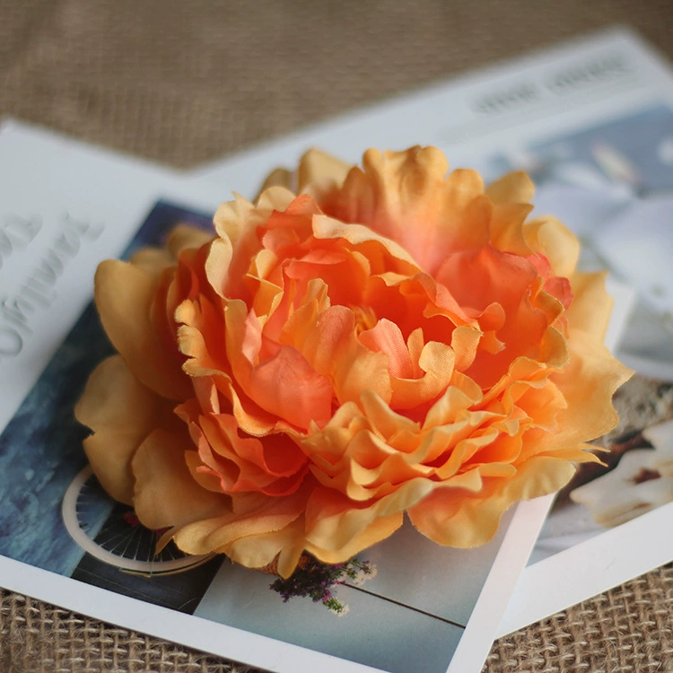 Искусственная пионовая головка Happy Peony, 15 см шелковая ткань, многоцветное свадебное декорирование