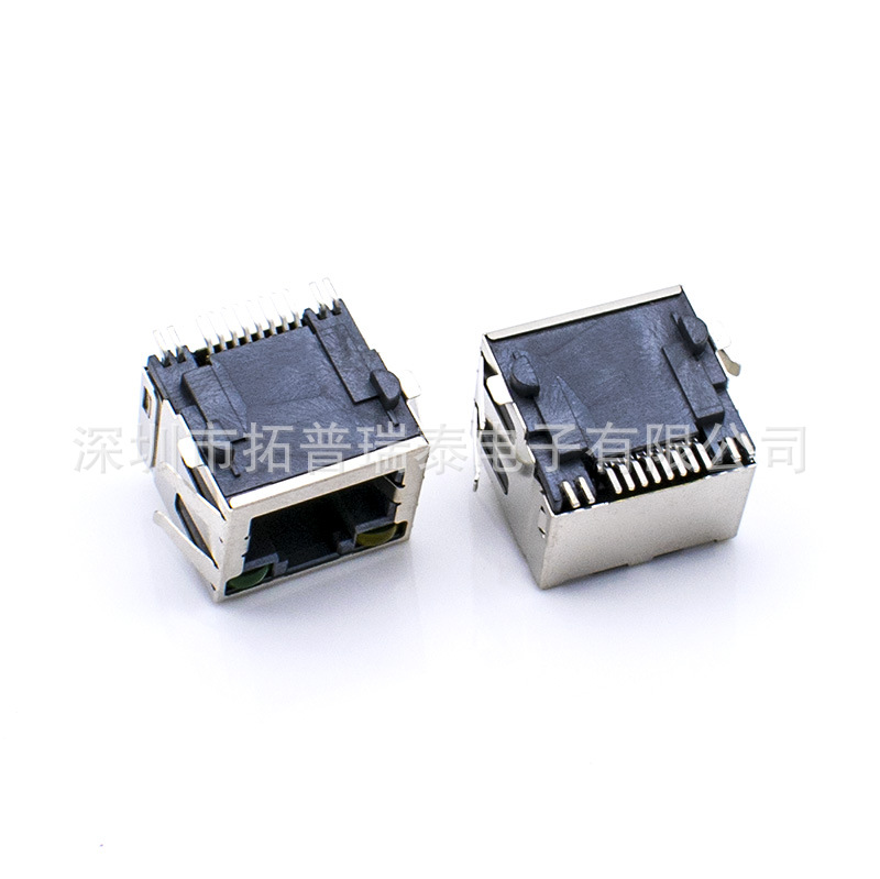RJ45贴片SMT网口 全包铜壳RJ45母座 6339191带灯RJ45连接器现货-阿里巴巴