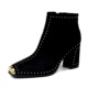 6862 the European and American wind nightclub sexy rock tide restoring ancient ways with suede thick with high metal square rivet female short boots