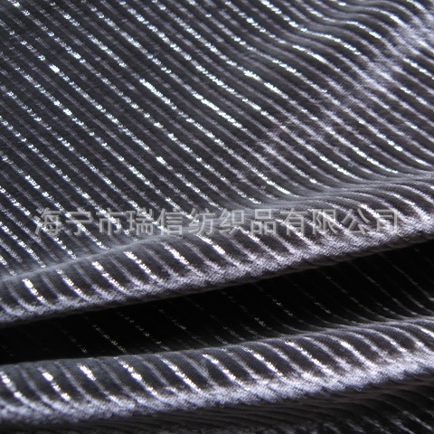 经编弹力银丝抽条不倒绒  阳离子不倒绒 凸条银丝绒 女装裤料
