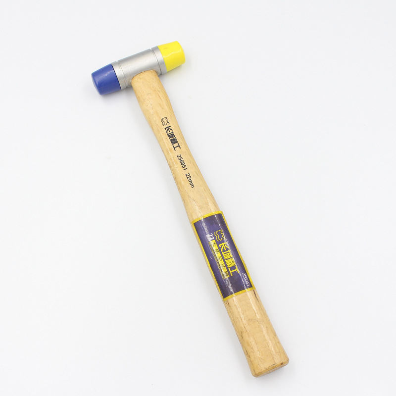 长城精工厂家批发木柄木头安装锤子橡胶锤铁锤五金工具22MM28MM