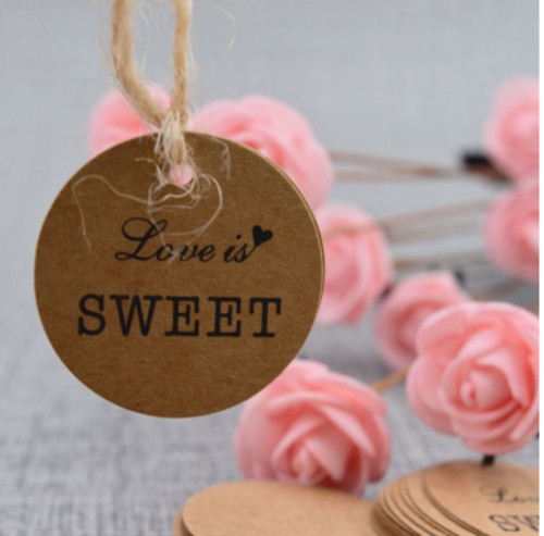 Hang tag Thank you kraft paper hang tag Thank you for handmade Handmade kraft paper round hang tag