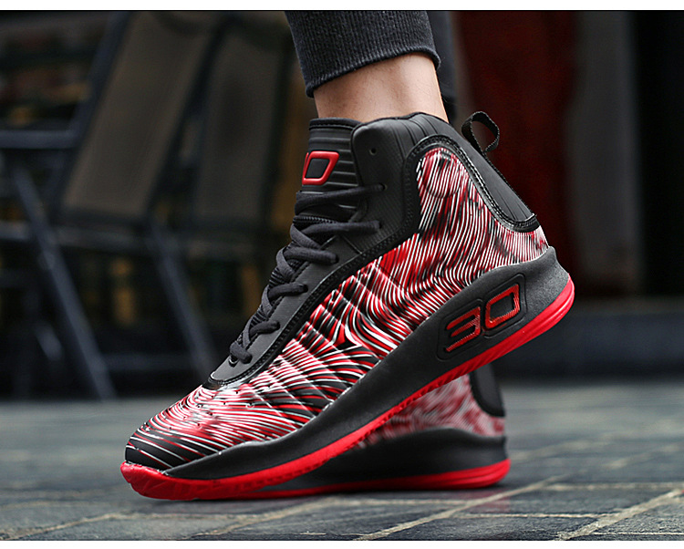 Buty do koszykówki, wysokie buty bojowe męskie, oddychające młodzieżowe buty sportowe na wiosnę i jesień_voghion.com