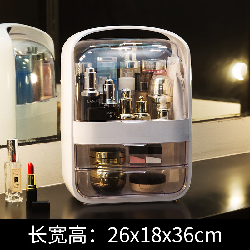 Simple Net Celebrity Cosmetic Storage Box Vibrato With The Same Desktop Dust-proof Household Dressing Table Skin Care Product Storage Box