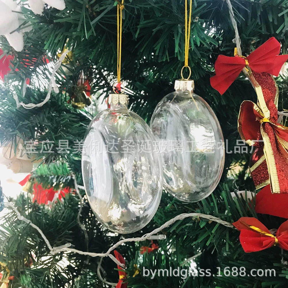 Может быть непосредственно выстрел прозрачный стеклянный плоский шар кулон стеклянный плоский торт подвесной светильник работник дует шар особой формы Рождественский плоский шар