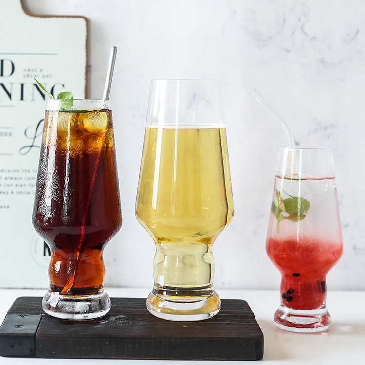 ins简约网红透明玻璃杯 创意造型家用奶昔杯冷饮杯果汁杯