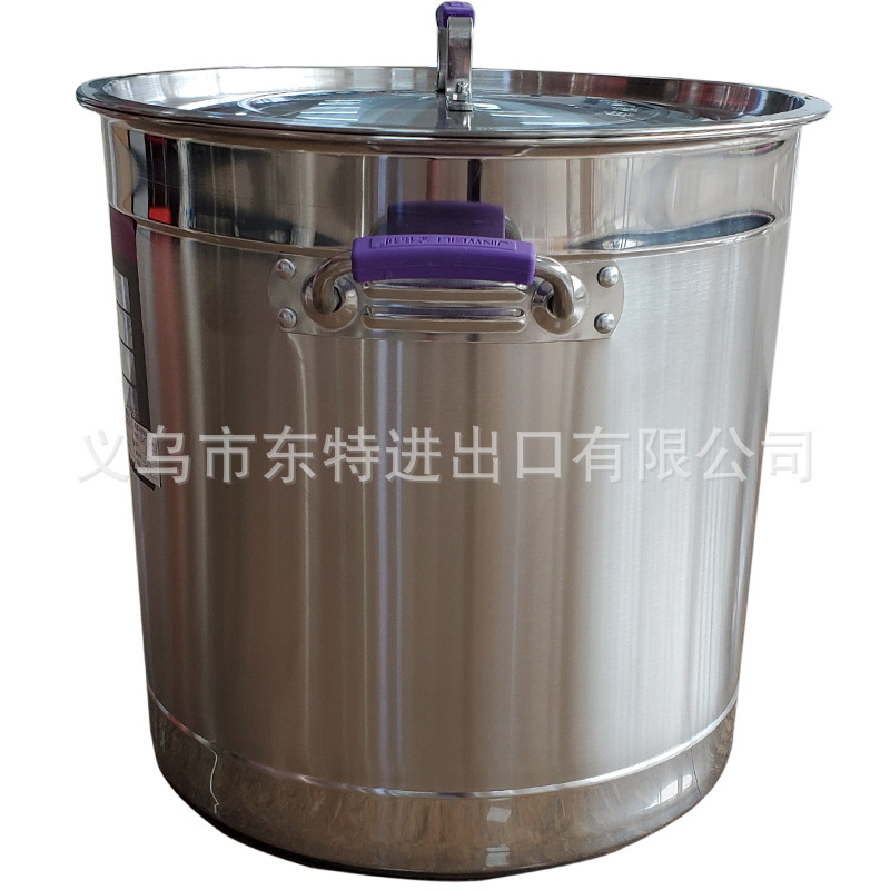 Stainless steel thickened European-style soup pot, silicone handle composite bottom, gas induction cooker, universal soup pot, large-capacity stock bucket detail image 12