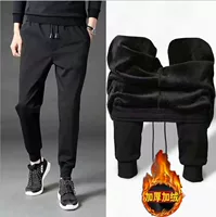 Demi-season warm sports trousers, increased thickness, wholesale