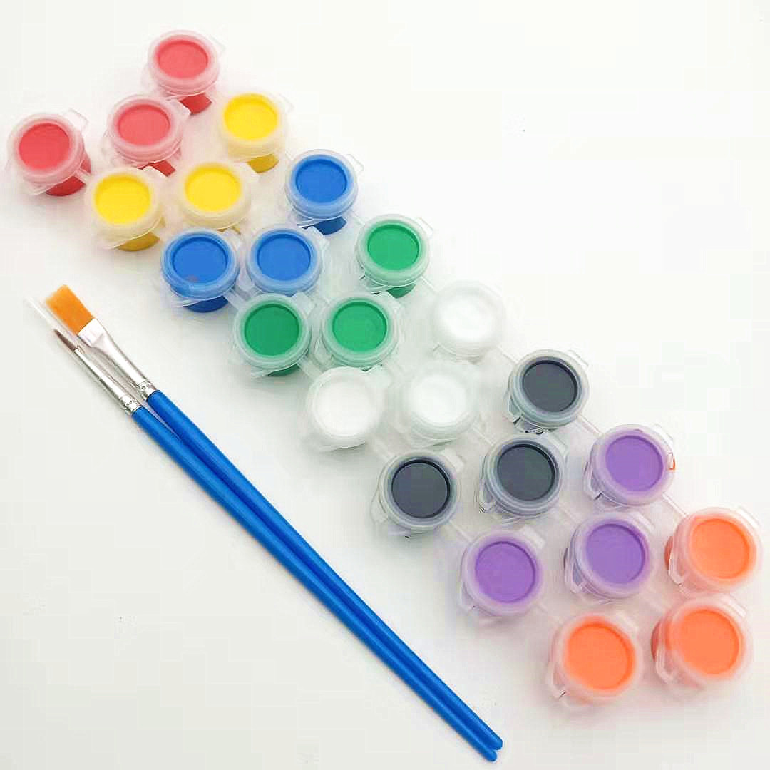 Manufacturer's direct sales 3ml 8-piece acrylic paint set with two brushes, children's graffiti painting DIY special paint 