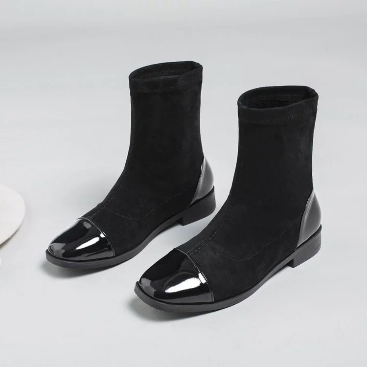 Autumn elastic knitted socks, low boots, internet celebrity