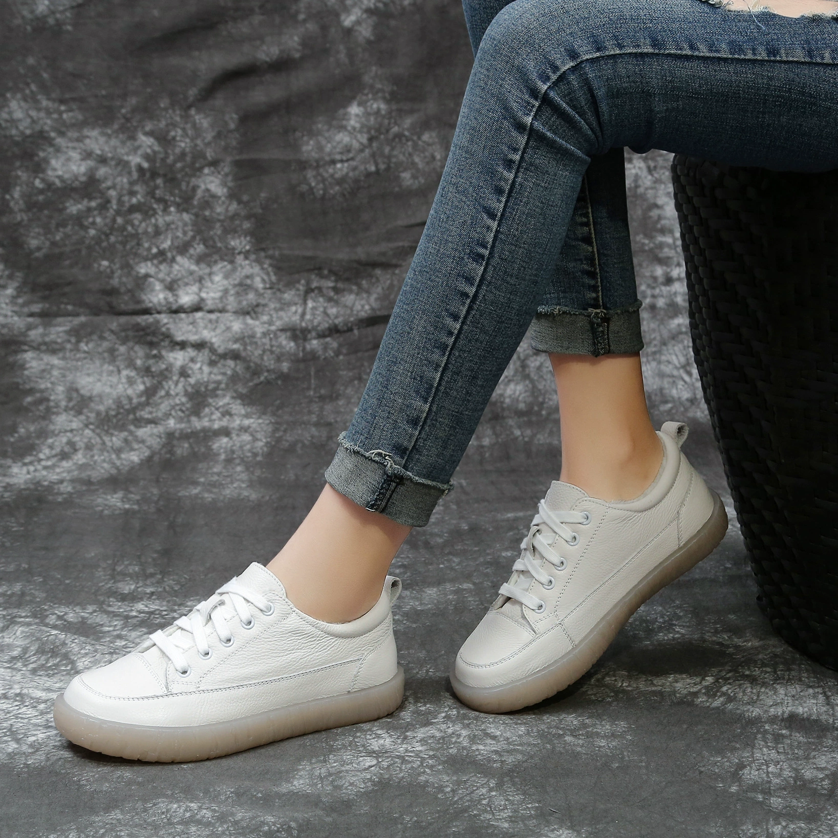 Осенне-зимняя женская обувь Mori, универсальная обувь для беременных, женская обувь на мягкой подошве, кожаная повседневная обувь на плоской подошве с флисовой подкладкой