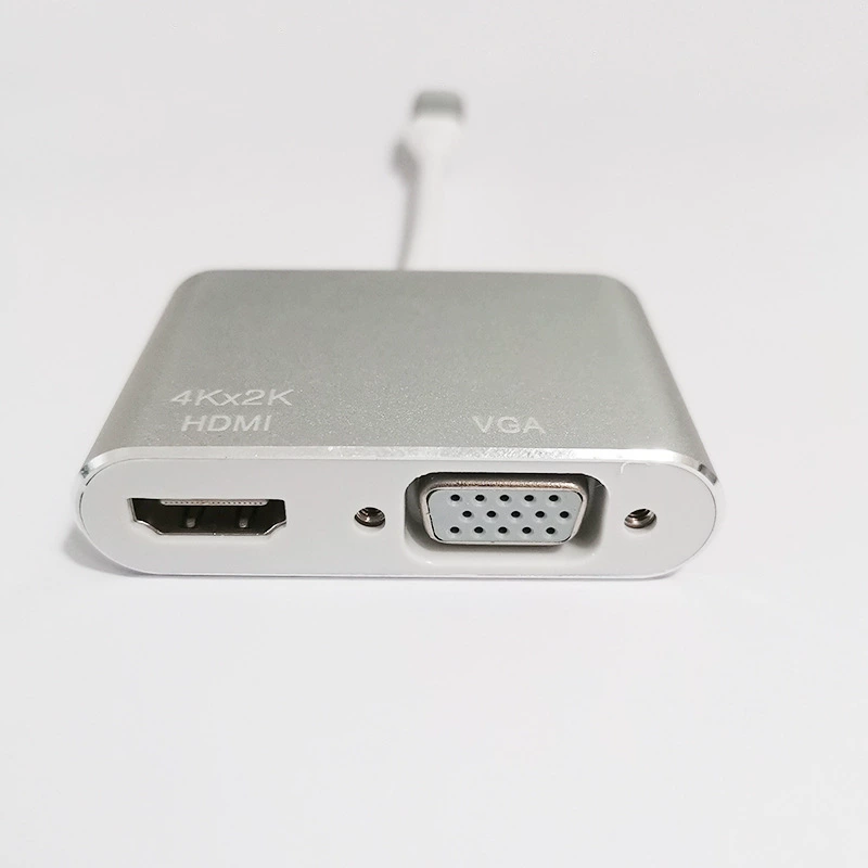 Кабель Type-C на VGA+HDTV 4Kx2K, конвертер два в одном, адаптер для ноутбука USB 3.1