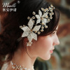 European and American New Exaggerated Bride Headwear Cross border Aesthetic Handmade Beaded Headwear Flower Headwear Wed